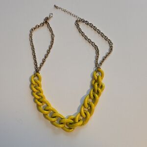 Bold Yellow and Silver Chain Necklace